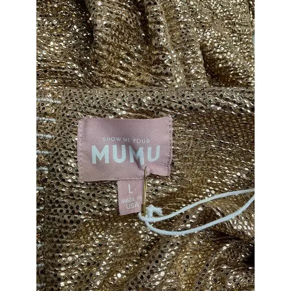 Show Me Your Mumu Best Bow Tan Polyester Mini Dress Size L - NWT - Picture 4 of 5